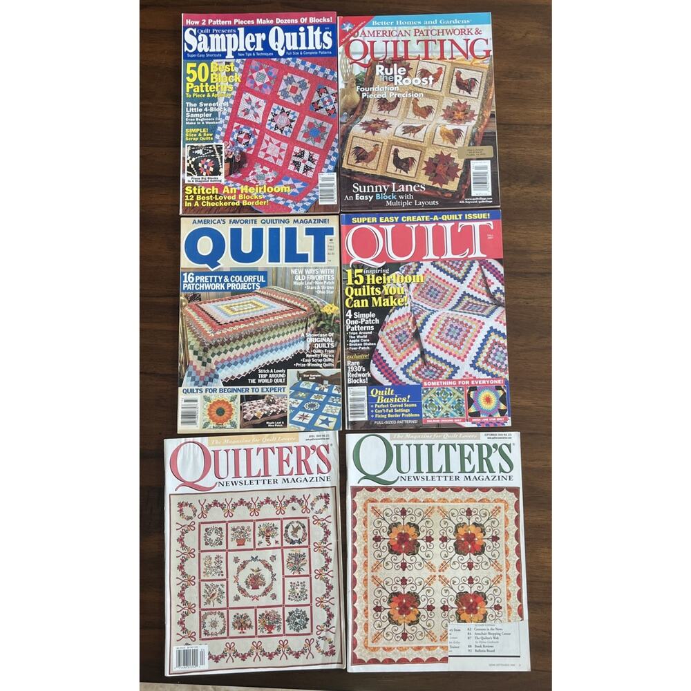Vintage Quilt Pattern Magazine Lot Of 6 By Quilter’s, Sample Quilts, Quilt, APQ